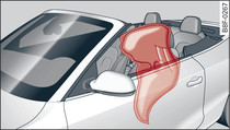 Side airbag in inflated condition